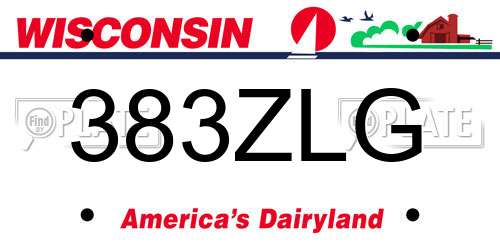 383ZLG Wisconsin License Plate