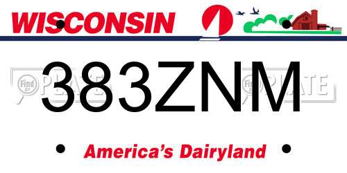 383ZNM Wisconsin License Plate