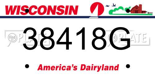 38418G Wisconsin License Plate
