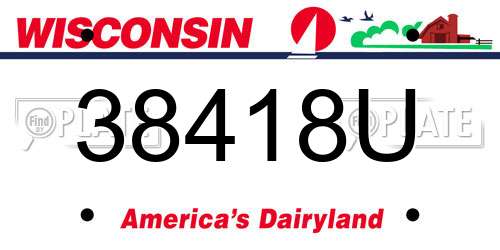 38418U Wisconsin License Plate