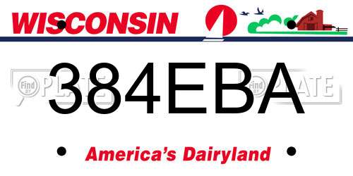 384EBA Wisconsin License Plate