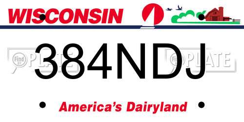 384NDJ Wisconsin License Plate
