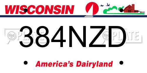 384NZD Wisconsin License Plate