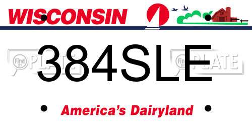 384SLE Wisconsin License Plate