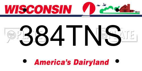 384TNS Wisconsin License Plate