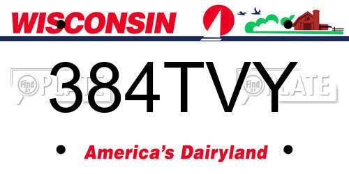 384TVY Wisconsin License Plate