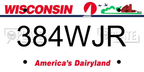 384WJR Wisconsin License Plate