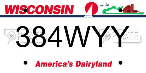384WYY Wisconsin License Plate