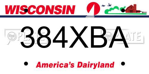 384XBA Wisconsin License Plate