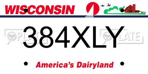 384XLY Wisconsin License Plate