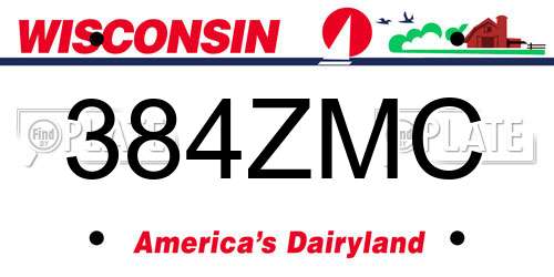 384ZMC Wisconsin License Plate