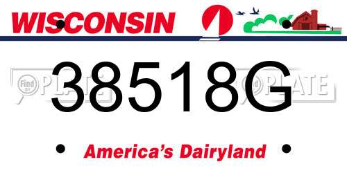 38518G Wisconsin License Plate