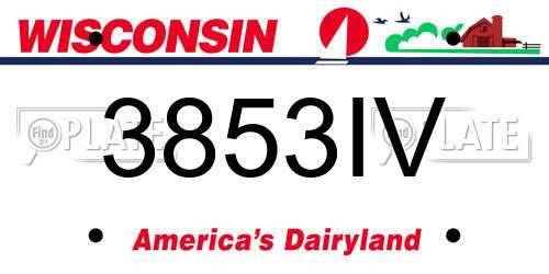 3853IV Wisconsin License Plate