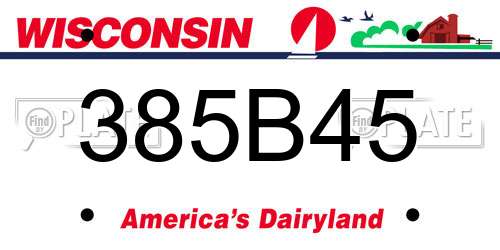 385B45 Wisconsin License Plate
