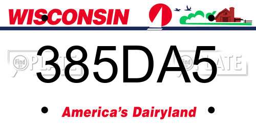 385DA5 Wisconsin License Plate