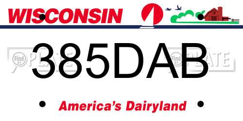 385DAB Wisconsin License Plate