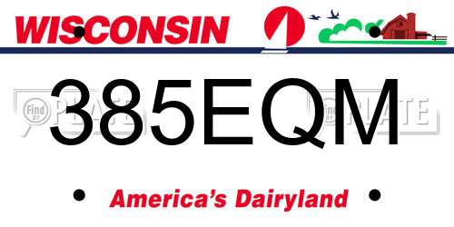 385EQM Wisconsin License Plate