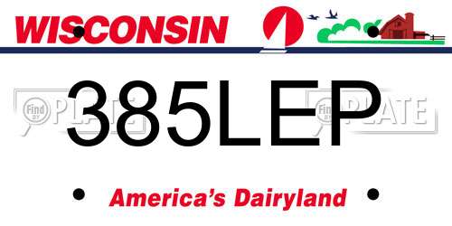 385LEP Wisconsin License Plate