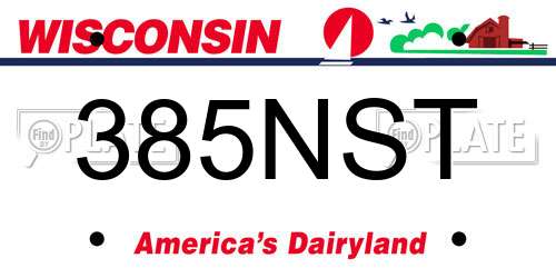 385NST Wisconsin License Plate