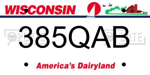 385QAB Wisconsin License Plate