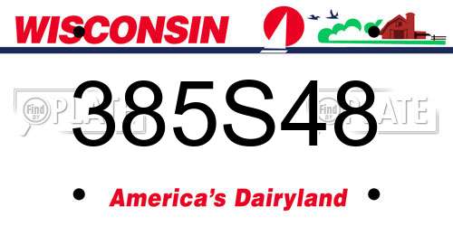 385S48 Wisconsin License Plate