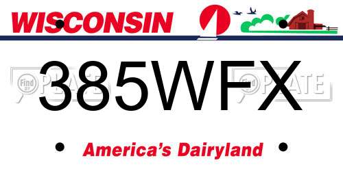 385WFX Wisconsin License Plate