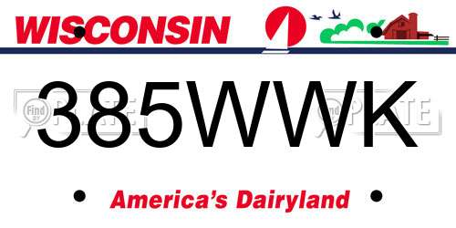 385WWK Wisconsin License Plate