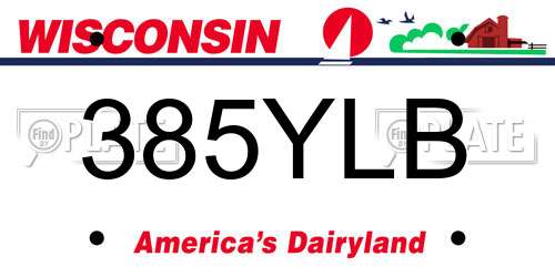 385YLB Wisconsin License Plate