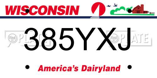 385YXJ Wisconsin License Plate