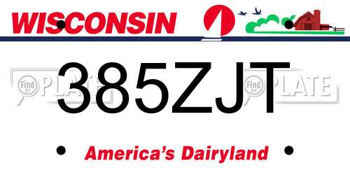 385ZJT Wisconsin License Plate