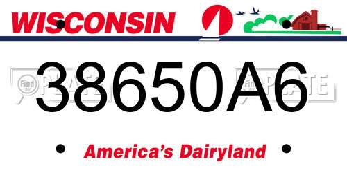 38650A6 Wisconsin License Plate