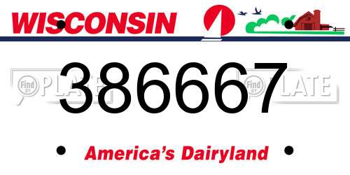 386667 Wisconsin License Plate
