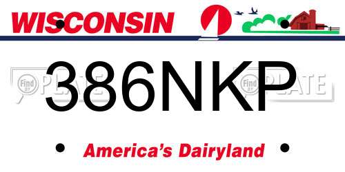 386NKP Wisconsin License Plate