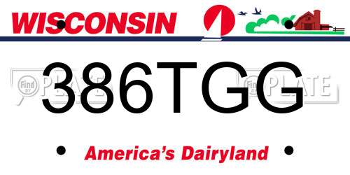 386TGG Wisconsin License Plate
