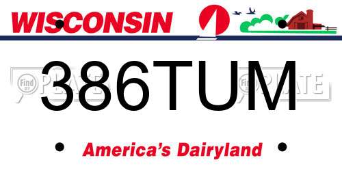 386TUM Wisconsin License Plate
