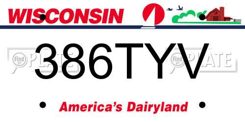 386TYV Wisconsin License Plate