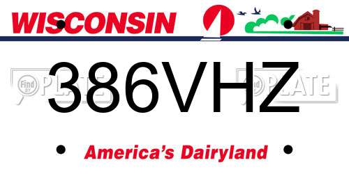 386VHZ Wisconsin License Plate