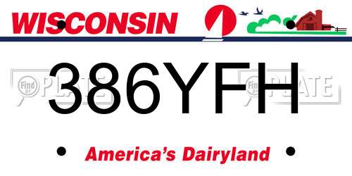 386YFH Wisconsin License Plate
