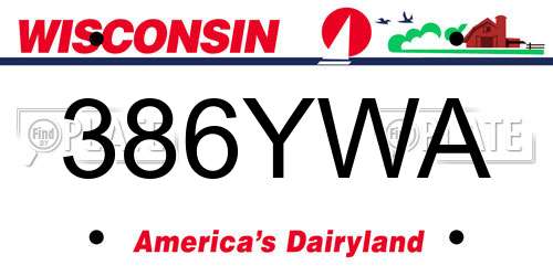 386YWA Wisconsin License Plate