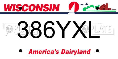 386YXL Wisconsin License Plate