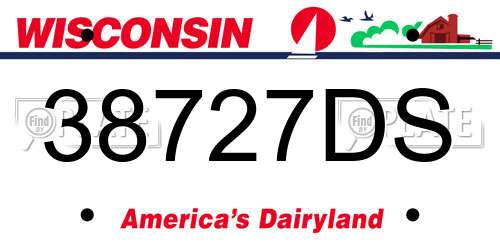 38727DS Wisconsin License Plate