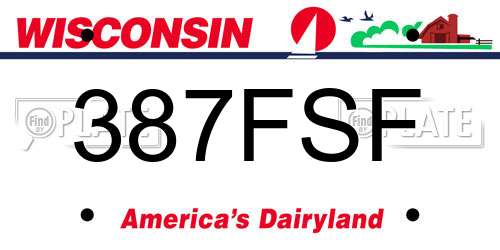 387FSF Wisconsin License Plate