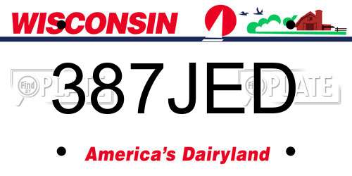 387JED Wisconsin License Plate