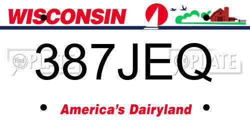387JEQ Wisconsin License Plate