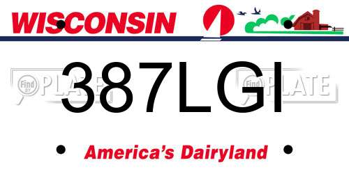 387LGI Wisconsin License Plate
