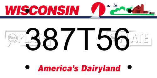 387T56 Wisconsin License Plate