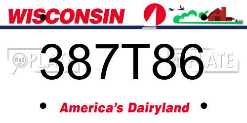 387T86 Wisconsin License Plate