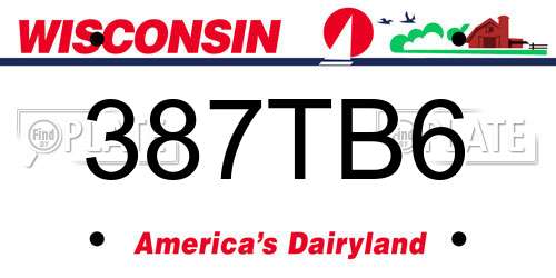 387TB6 Wisconsin License Plate