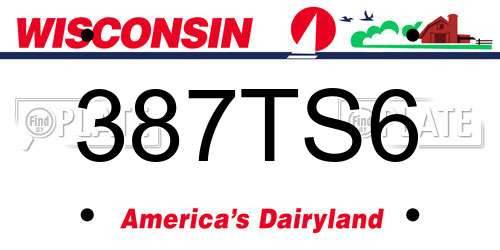 387TS6 Wisconsin License Plate
