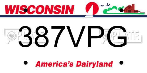 387VPG Wisconsin License Plate